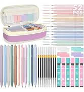 52 PCS Aesthetic School Supplies with Cute Pencil Case, Stationery Essentials with Pens Pencils a...