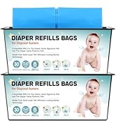 Diaper Pail Refills Bags with 30 Bags Compatible with For Genie Easy Roll Signature and Platinum ...