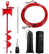 Snagle Paw Lock-Cap Dog Tie Out Cable & Stake - 30ft Heavy Duty Dog Cable, 360° Swivel No Tangle ...