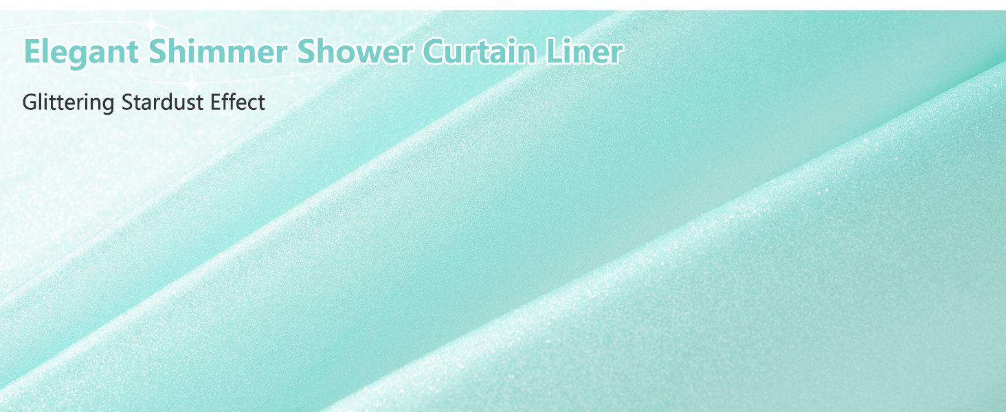 Seenus Bathroom Waterproof Shimmery Luxury PEVA Shower Curtain Liner Seafoam Green Bpa-free