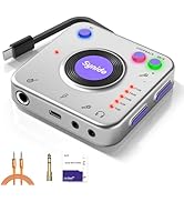 Synido Portable Guitar Audio Interface, 24-bit/96kHZ Audio Adapter with USB-C, Inst./Headphone Po...