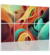 UMIACOUSTICS 8 Pcs 0.7Inch Thick Art Acoustic Panels, Total 47.2” x 31.5” Decorative Sound Absorb...