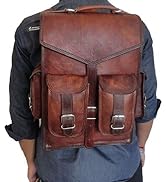 DHK Genuine Leather Vintage Handmade Casual Cross body Messenger Laptop Backpack Travel Rucksack