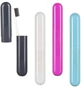 Hooqict 4 Pack Toothbrush Cases Travel Toothbrush Holder Portable Toothbrush Container Case Plast...
