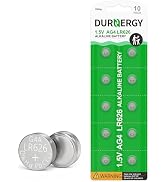 DURNERGY SR626SW Watch Battery 10 Pack, AG4 Alkaline Button Cell Battery, 377/376 Watch Batteries...