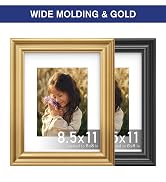 An&He 5x5 Photo Frame, Classic Wood Grain Decorative Frame with PS Front Cover—Gold