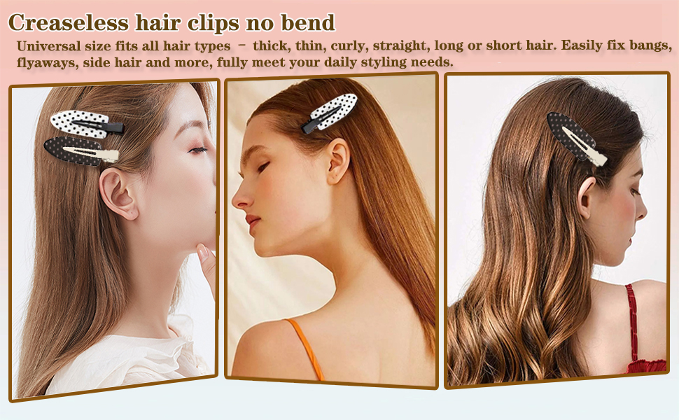 polka dot no bend hair clips 6 pack no crease hair clips for women no crease hair clips for makeup