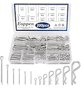 Eoppen Cotter Pin Assortment Kit 304 Stainless Steel 13 Sizes Cotter Pins & R Clips Cotter Pin Se...