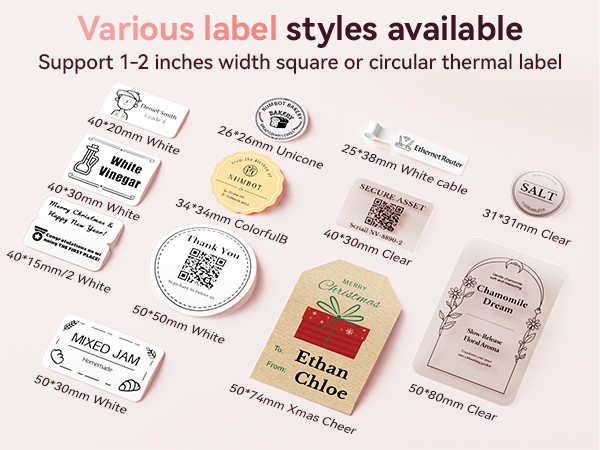 NIIMBOT B2 2 Inch Portable Label Maker with various label to choose