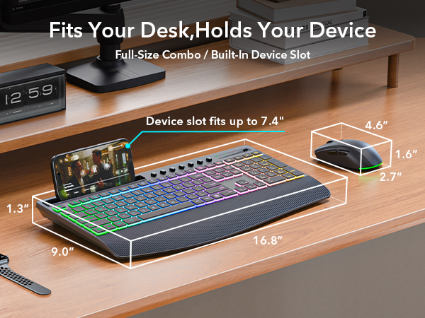 silent full size keyboard mouse