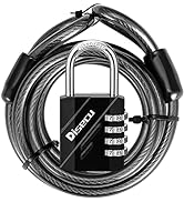 Disecu 4 Digit Combination Lock Outdoor Waterproof Resettable Padlock with Heavy Duty Security St...