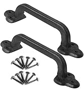 WEBI Rustic Gate Handle:9 Inch Cast Iron Sliding Barn Door Handle,Vintage Metal Long Gate Pull Ha...