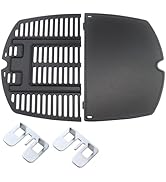 Zemibi Cast Iron Grill Grate and Griddle Replacement Part for Weber Q200, Q220, Q240, Q260, Q2000...