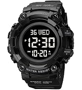 FANMIS Men's Digital 50M Waterproof Electronic Sport Watch Rubber Band Army Military 24H Time LED...