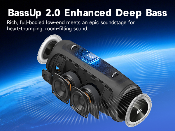 Portable Bluetooth Speaker with Enhanced Deep Bass
