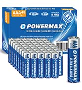 Powermax 48-Count AAA Batteries, Ultra Long Lasting Alkaline Battery, 10-Year Shelf Life, Reclosa...