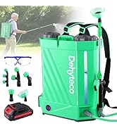 Battery Powered Backpack Sprayer with 4.76 Gallon, Upgraded Backrest & Strap, Adjustable PSI 0-12...