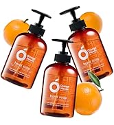 ORANGE HOUSE Liquid Hand Soap with Natural Food-Grade Orange Oil, Fresh Smell, 12 Fl Oz (3 Pack)
