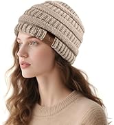 Doitory Beanies Hat for Women & Men,Warm Soft Knitted Beanie Unisex Cuffed Hat for Winter Fleece ...