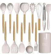 Silicone Cooking Utensils Set - 446°F Heat Resistant Silicone Kitchen Utensils for Cooking,Kitche...