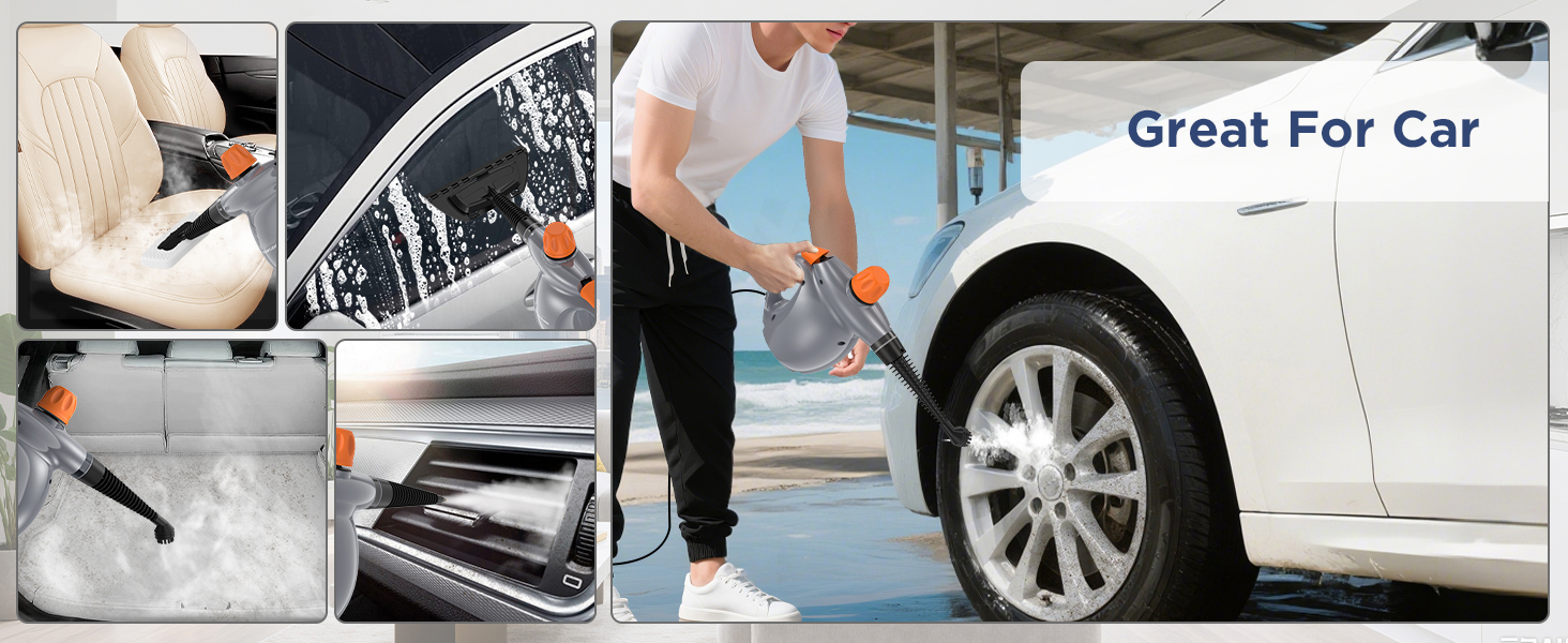 labigo steam cleaner pressurized handheld steamer cleaning tile grout window upholstery kitchen car