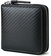 Alldaily RFID Blocking Wallets for Men with Zipper Bifold RFID Card Holder (Black)