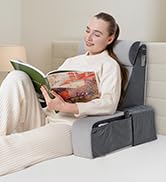 Vekkia 21" Reading Pillow for Sitting in Bed – 60° Ergonomic Wedge Back Pillow, XL Side Pockets, ...