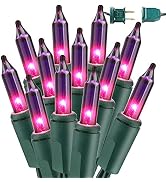 BrizLabs Purple Christmas Lights, 69.6ft 300 Count Christmas Lights Connectable, UL Listed Mini P...