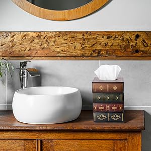 book tissue box holder for bathroom