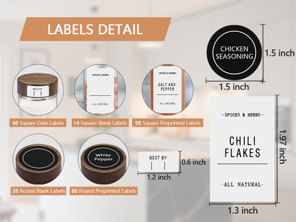 spice jars with labels