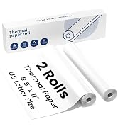 Thermal Paper 8.5" x 11" US Letter Size, 2 Rolls Quick-Dry Thermal Printer Paper, Compatible with...