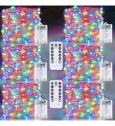 6 Pack Fairy Lights Battery Operated with Remote Control Timer, 26 FT 80 LED String Lights Outdoo...