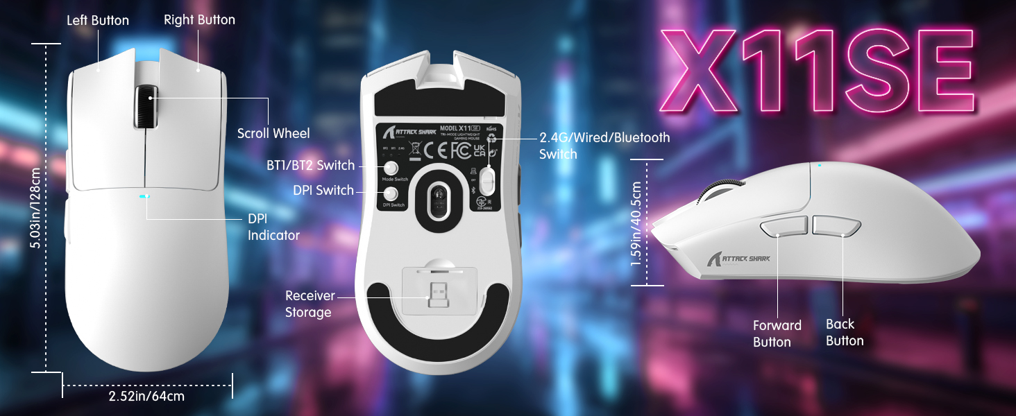 ATTACK SHARK X11SE Lightweight Wireless Gaming Mouse