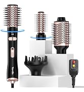 Terviiix 4-in-1 Hot Air Brush, 1000W Styler with 2 Rotating Round Brushes | Volumizing Blowout St...