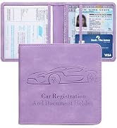 Peisicne Car Registration and Insurance Holder, Vehicle Glove Box Car Organizer with Magnetic Clo...