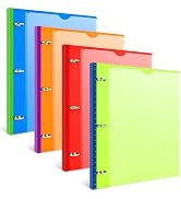 INFUN Telescoping 3 Ring Binder - 4PCS, Flexible Round Binder with Customizable Front Cover and C...