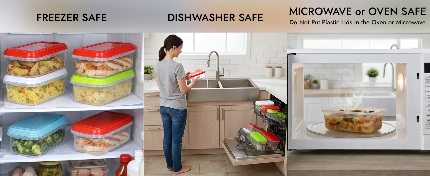 Freezer,Food,Small,Plastic Portion,Leftovers,Spices,Soup,Stackable, Leakproof,Microwave,Containers