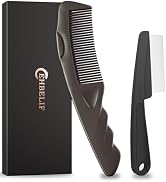 Dandruff Comb Removal 2PC Hollow Fine Tooth Scalp Detox Hair Care Tool | Stainless Steel Teeth, w...