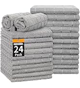 HOMERHYME Hand Towels for Bathroom, 24 Pack 25''*15'' Microfiber Grey Bath Hand Towels, Quick Dry...