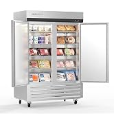 ROVSUN 54"W Commercial Freezer Reach in Freezer ETL NSF Certified, 49 Cu.Ft Upright Freezer Stain...