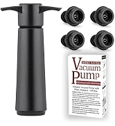 Wine Stoppers Vacuum with Pump, Keep Wine Fresh for up to 7 Days -1 Pump 4 Stoppers, Wine Pump an...