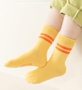 Eyean Girls Athletic Crew Socks Kids Cotton Sports Soft Breathable Casual Socks 6 Pairs