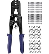 Proster 2 in 1 Wire Rope Crimping Tool Cutter from 1/16inch to 1/8inch with 100pcs 1/8inch Alumin...