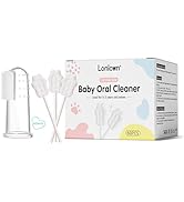 Lonlown 60PCS Baby Tongue Cleaner & 1PCS Finger Toothbrush Infant Mouth Cleaner Newborn Gum Clean...
