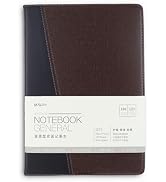 M&G Lined Journal Notebook 230 Pages, Large B5 Leather Hardcover Notebooks, 7in x 10in Diary Rule...