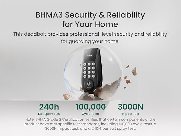 BHMA Grade 3 Certified