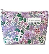 STARDW Aesthetic Makeup Bag for Women Travel Toiletry Bag Large Capacity Makeup Organizer Bag Flo...