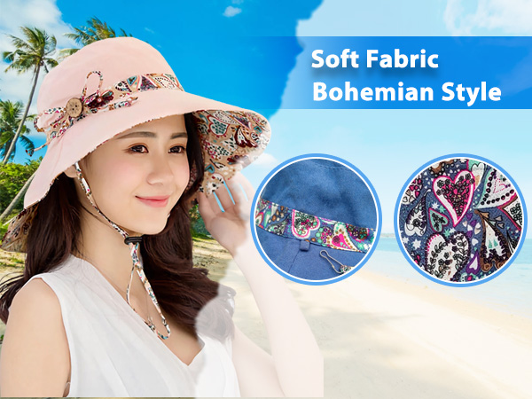 Women super brim more shade adjustable drawstring no sunburn sun protection beach activities Sun Hat