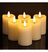 Girimax Ivory Christmas Flameless Votive Candles with Timer Batteries, 2x3 inch Small LED Pillar ...