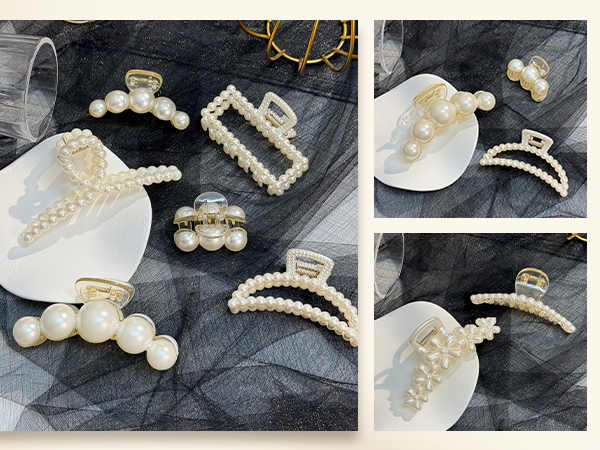 pearl hair clips